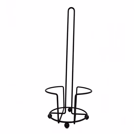 One Hand Easy Tear Kitchen Wooden Tissue Paper Towel Roll Holder with Non-Slip Marble Base Free Standing Under Cabinet