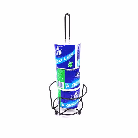 One Hand Easy Tear Kitchen Wooden Tissue Paper Towel Roll Holder with Non-Slip Marble Base Free Standing Under Cabinet