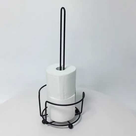 One Hand Easy Tear Kitchen Wooden Tissue Paper Towel Roll Holder with Non-Slip Marble Base Free Standing Under Cabinet