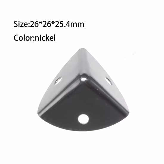 Meilleure décoration coin protecteur garde sécurité meubles bord latéral bijoux vin cadeau boîte en bois coin garde 29*29*29mm 3 trous